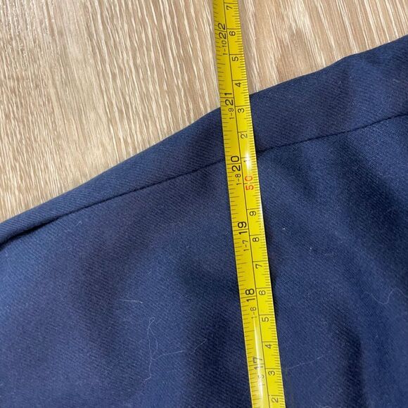 Vintage Sportlight Petites 100% Wool Plaid Front Midi Skirt HIgh Waist Navy XS - Picture 7 of 8